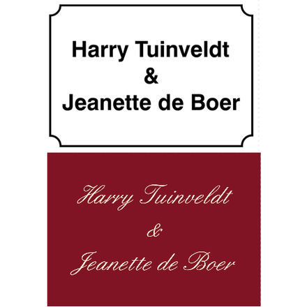 Emaille naamborden met eigen tekst