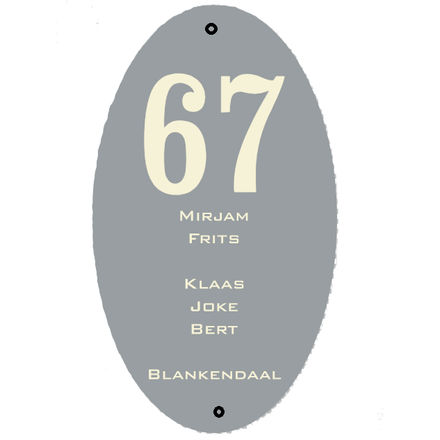 Voordeurbord emaille