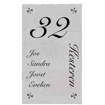 Glazen naamborden
