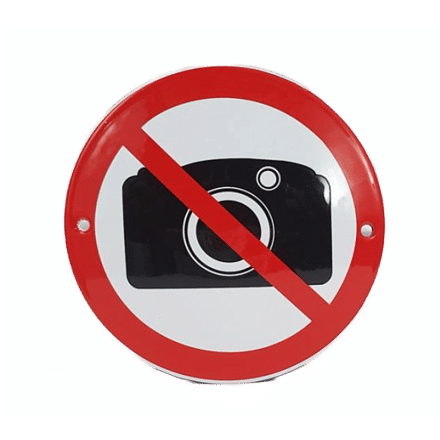 Emaille Verbodsbord : Camera Verboden | Geen foto's maken