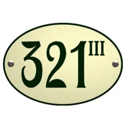 Huisnummer ovaal met rand