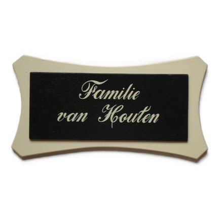 Naamplaat handgeschilderd hout| verschillende kleurcombinaties |