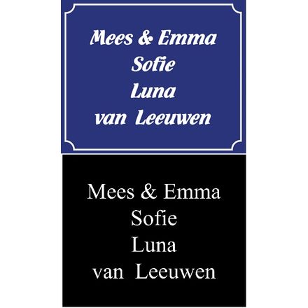 Emaille naamborden met eigen tekst