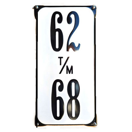 Emaille nummerbord  portiekwoning