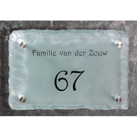 Glazen naamplaat voordeur