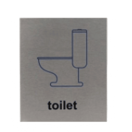 Pictogram Toilet | Aluminium RVS Look | Zelfklevend