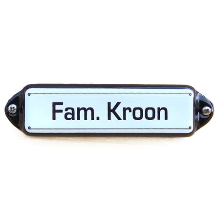 Naambordje emaille met oud Hollands kader