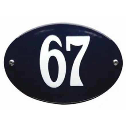 Emaille huisnummerbord ovaal