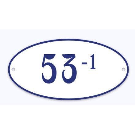 Huisnummer ovaal met rand