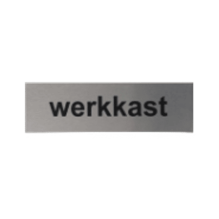 Zelfklevend Aluminium deurbordje | Tekst/Pictogram: Werkkast