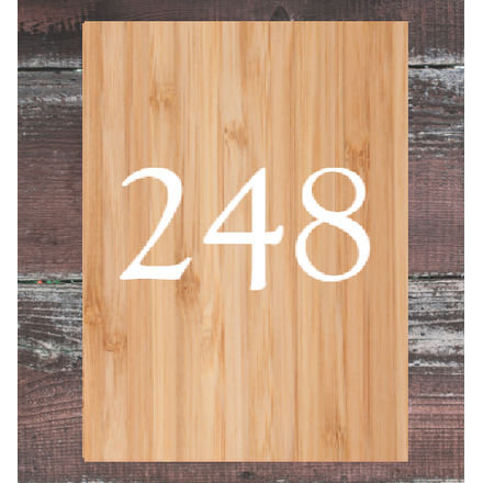 Bamboe huisnummerplaat | Zwart of Wit cijferkleur | Diverse cijfertypes |