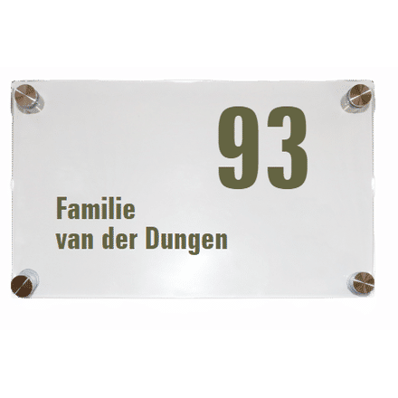 Transparant naambord | Plexiglas | Diverse Tekst kleuren en lettertypes