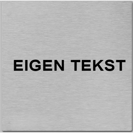 Vierkant Pictogram EIGEN TEKST | Aluminium RVS Look | Zelfklevend