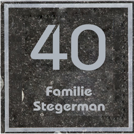 Naambord van hardsteen