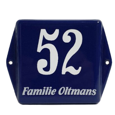 Naambord emaille met naam en huisnummer