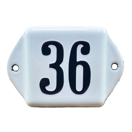 Emaille huisnummertje Oor model