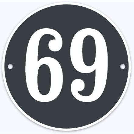 Huisnummer rond met rand