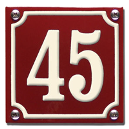 Emaille huisnummerbord met kader