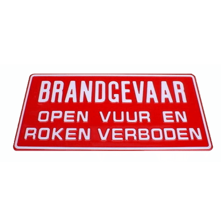 Brandgevaar Open Vuur en Roken Verboden | Geperst Aluminium