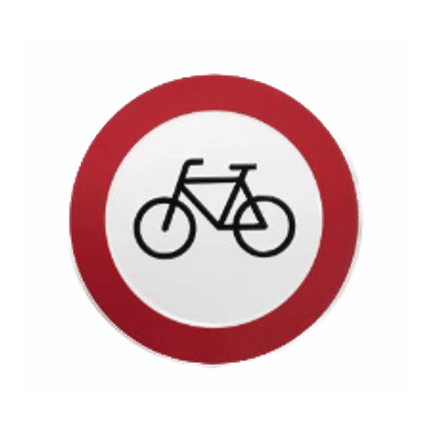 Pictogram Verboden te Fietsen | Geperst Aluminium | 3 Modellen