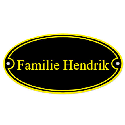 Naambord ovaal emaille