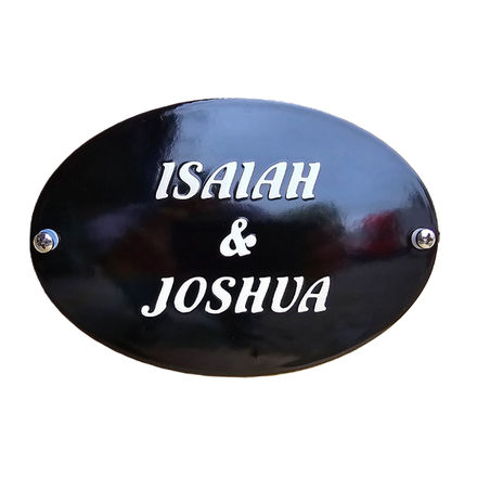 Klein emaille naamplaatje