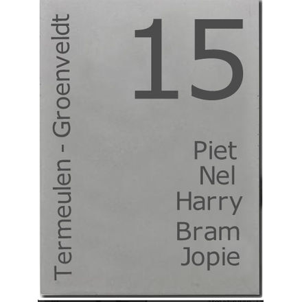Betonnen naambord