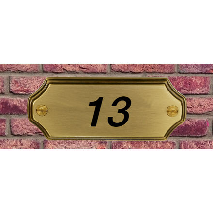 Bronzen huisnummerplaatje | gegoten | cijfer gegraveerd | Verschillende cijfertypes |