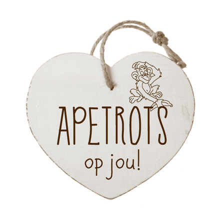 Houten hartenwens Apetrots op jou
