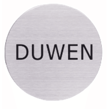 RVS pictogram Duwen | Opdruk zwart | Lasertechniek | Zelfklevend