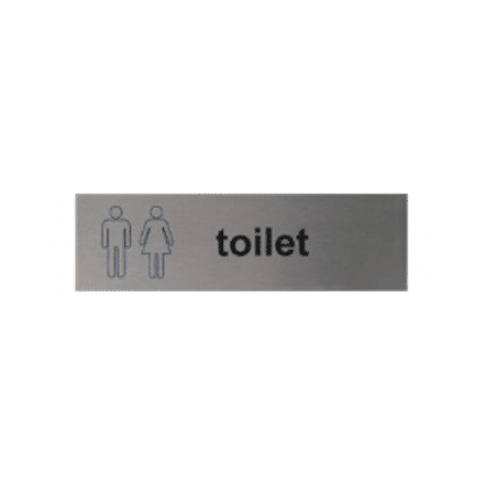 Zelfklevend Aluminium bordje | Tekst/Pictogram: Toilet Dames en Heren