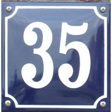 Geëmailleerd huisnummerbord met kader