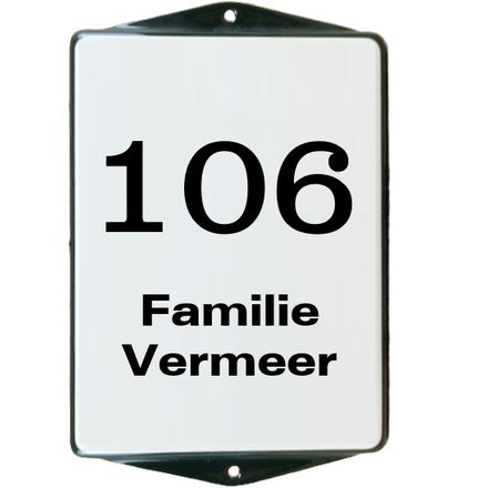 Emaille naamplaten voordeur oor model
