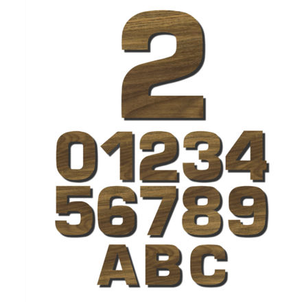 Losse houten cijfers | Cijfers 0 t/m 9 | Teakhout |  Toevoegingen A, B of C |