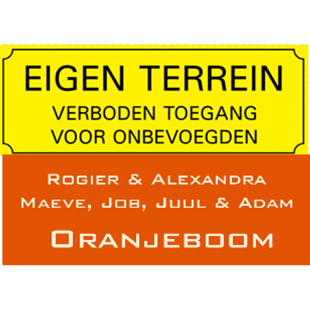 Naamborden voordeur eigen tekst