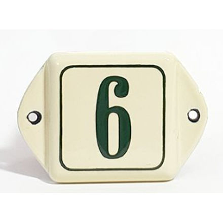 Klein emaille huisnummerbordje