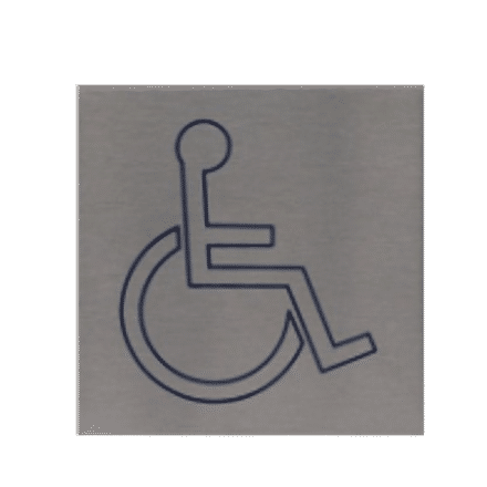 Vierkant Pictogram Invalide Toilet | Aluminium RVS Look | Zelfklevend