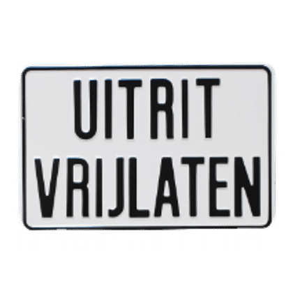 Verbodsborden Uitrit Vrijlaten | Geperst Aluminium | 4 Modellen