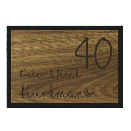 Voordeurbord  van teakhout