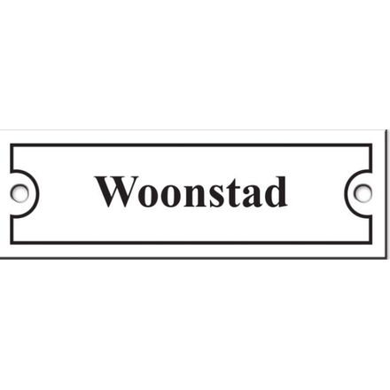 Emaille naamplaatje model Woonstad