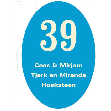 Voordeurborden met huisnummer en naam