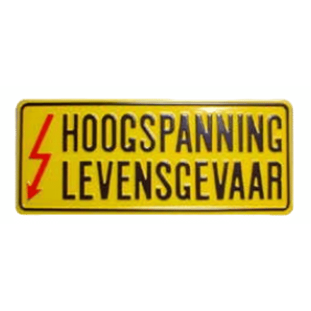 Hoogspanning Levensgevaar tekstbord | Geperst Aluminium