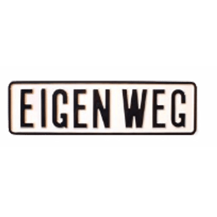 Eigen Weg tekstbord | Geperst Aluminium