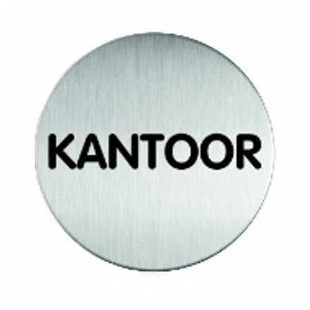 Pictogram naambord Kantoor | RVS | Opdruk zwart | Lasertechniek | Zelfklevend