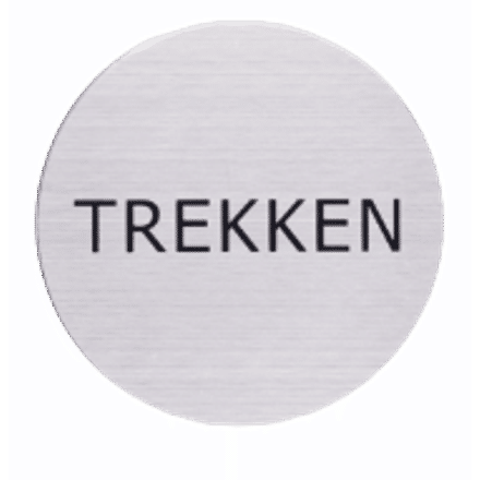 RVS pictogram Trekken | Opdruk zwart | Lasertechniek | Zelfklevend