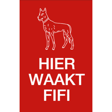 Kunststof naambord met afbeelding hond