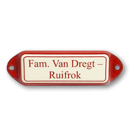 Emaille naambordje model "OOR"