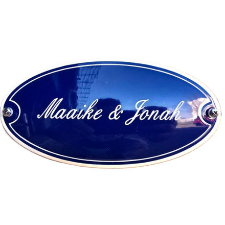 Klein emaille naamplaatje