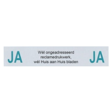 JA-JA brievenbusplaatje | Aluminium | Gewenste reclame | Zelfklevend