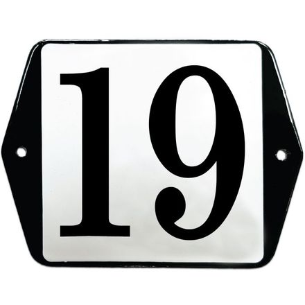 Emaille huisnummer model oor vlak